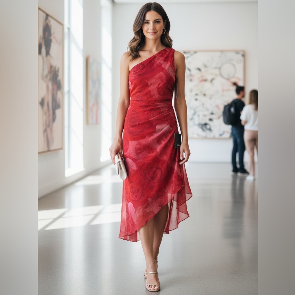 Lulu's Scarlet One-Shoulder Dress